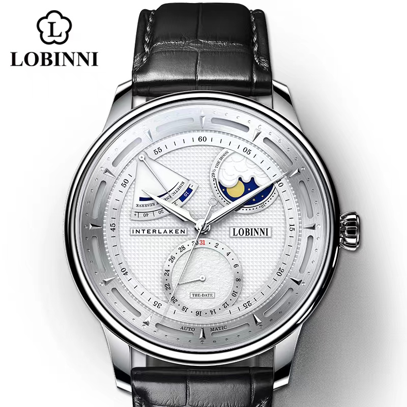 Minute Repeater Watch - Lobinni Moon Phase Seagull Watch Mechanical