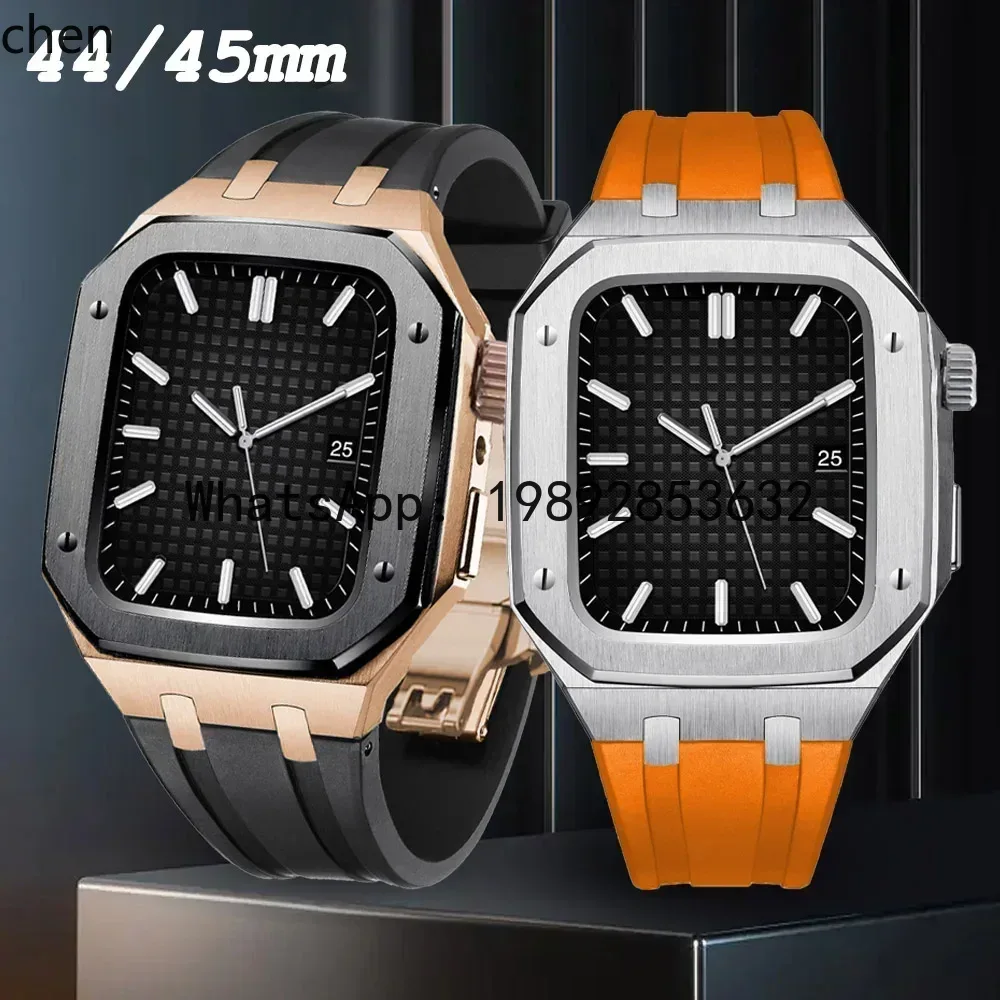 Luxury Watch Events - ZZ 45mm 44mm Metal Case+Silicone Band