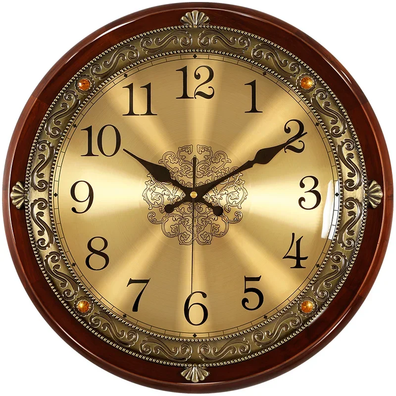 Luxury Watch Europe - Luxury Wood Wall Clock Metal Retro