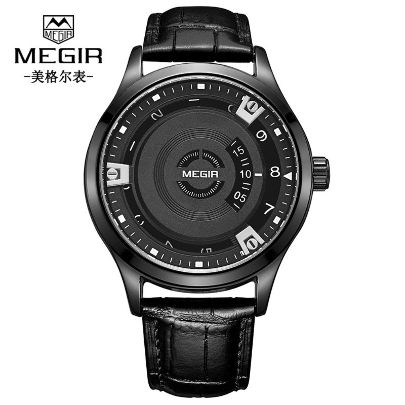 Luxury Watch Strap - MEGIR Men Watches Luxury Leather Strap