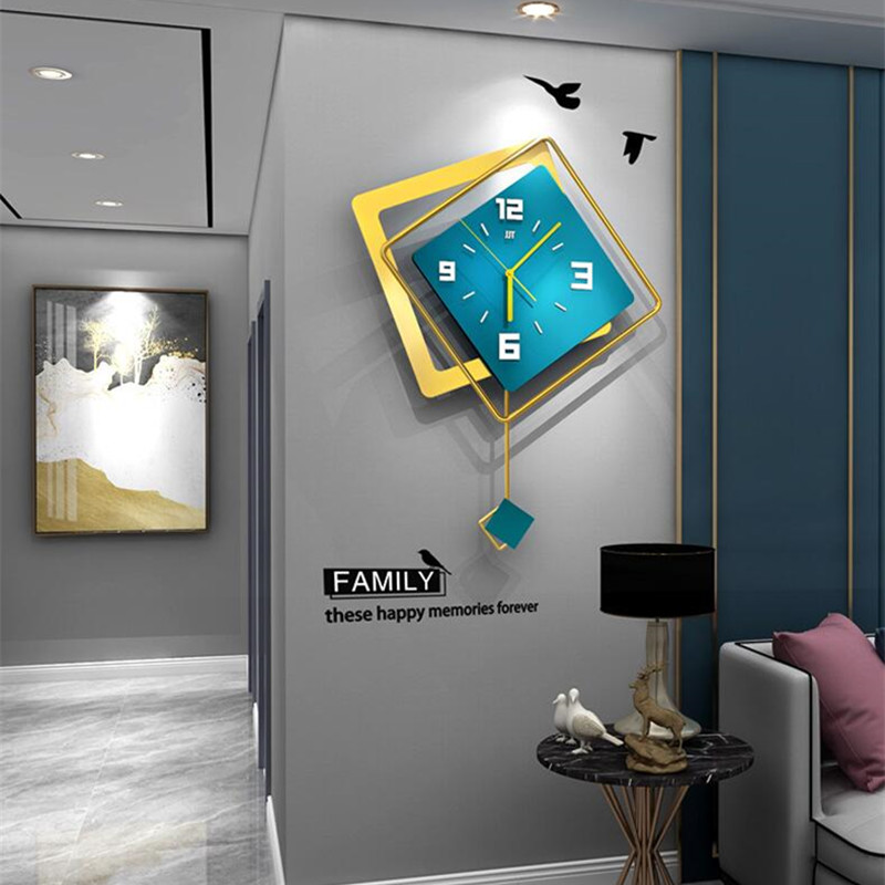 Luxury Watch Europe - 3D Nordic square Swing Wall Clock