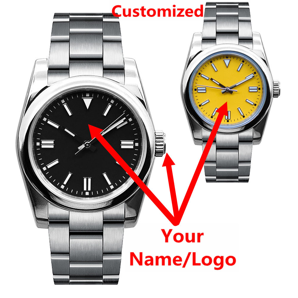Luxury Watch Logo - Custom Logo Mens Watch Sapphire Luxury