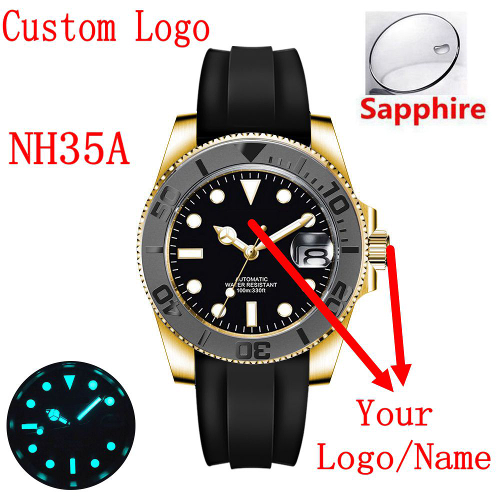 Luxury Watch Logo - Custom logo 40mLuxury NH35/ Miyota Automatic