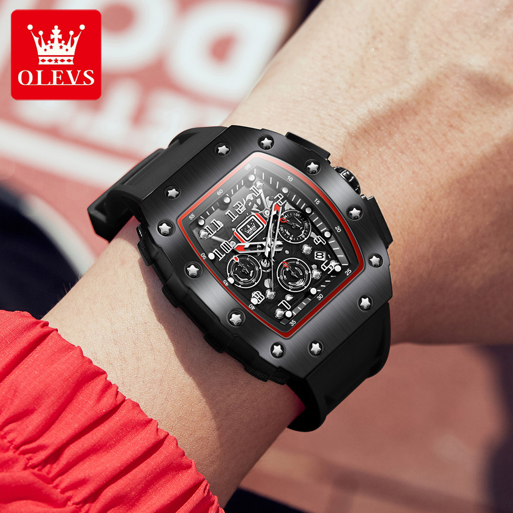 OLEVS 3608 Chronograph Quartz  - Luxury Watch Rubber Strap ulasan dan harga
