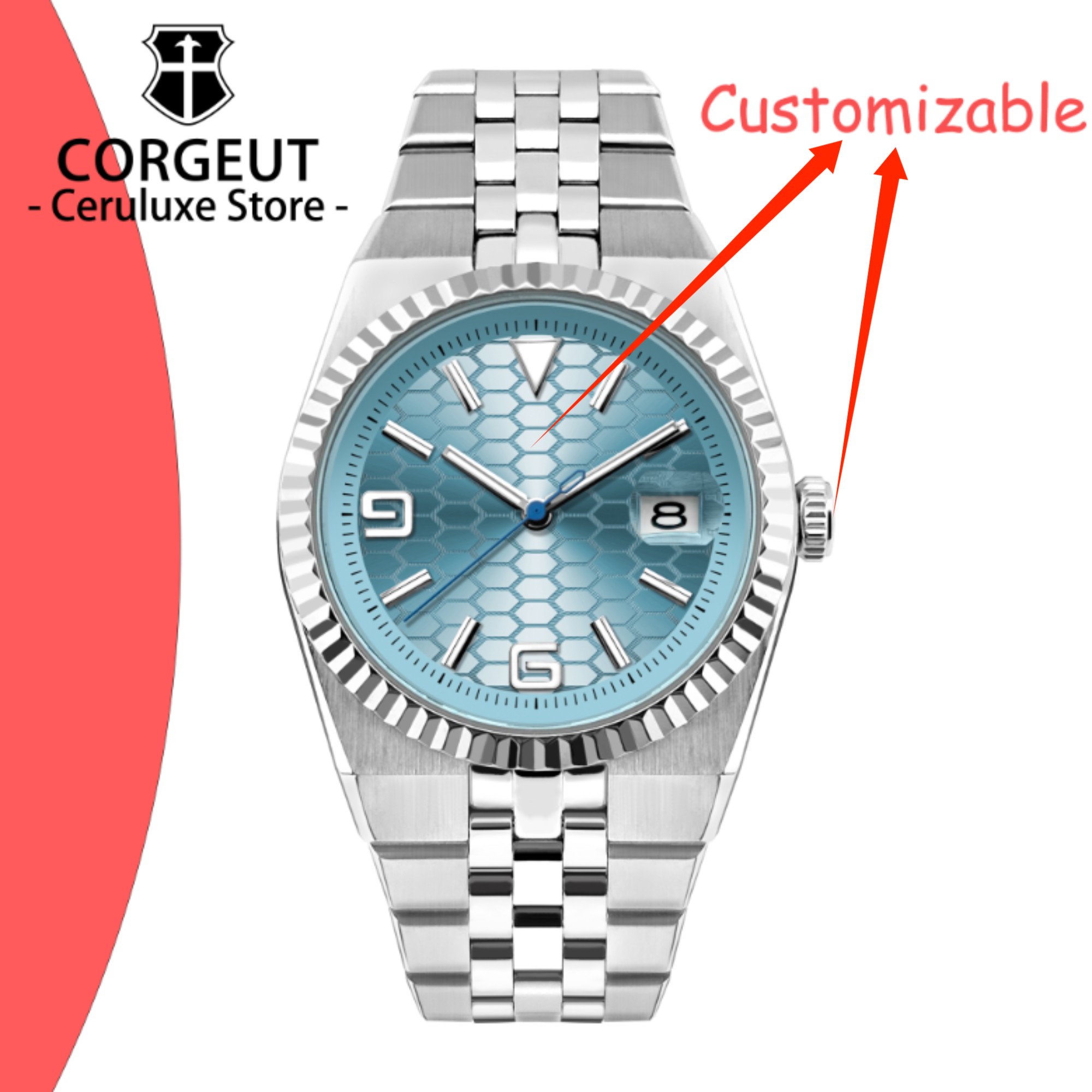 CUSTOM Logo Diy 40mm NH35 Mech - Luxury Watch Logo ulasan dan harga