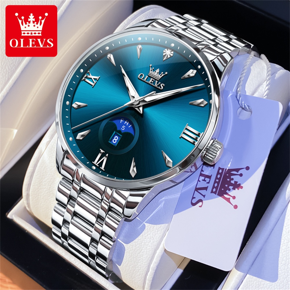 OLEVS Moon Phase men's watches - Luxury Watch Men ulasan dan harga