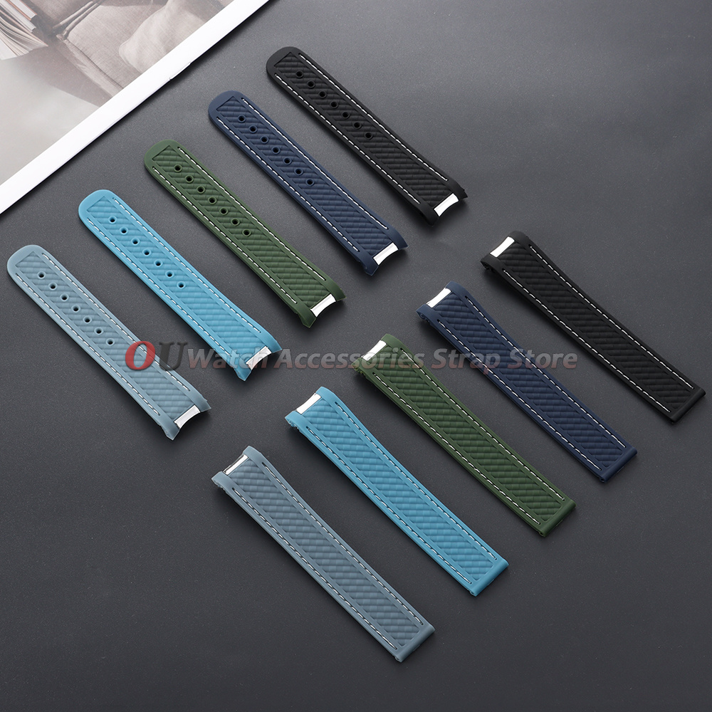 Curved End Silicone Watch Stra - Omega Watch Seamaster ulasan dan harga