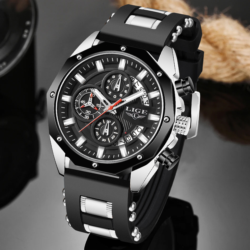 LIGE Fashion Outdoor Quartz Ma - Luxury Watch Strap ulasan dan harga