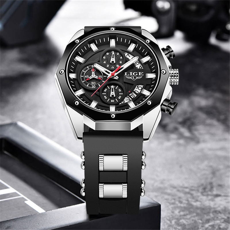 LIGE Fashion Outdoor Quartz Ma - Luxury Watch Strap ulasan dan harga