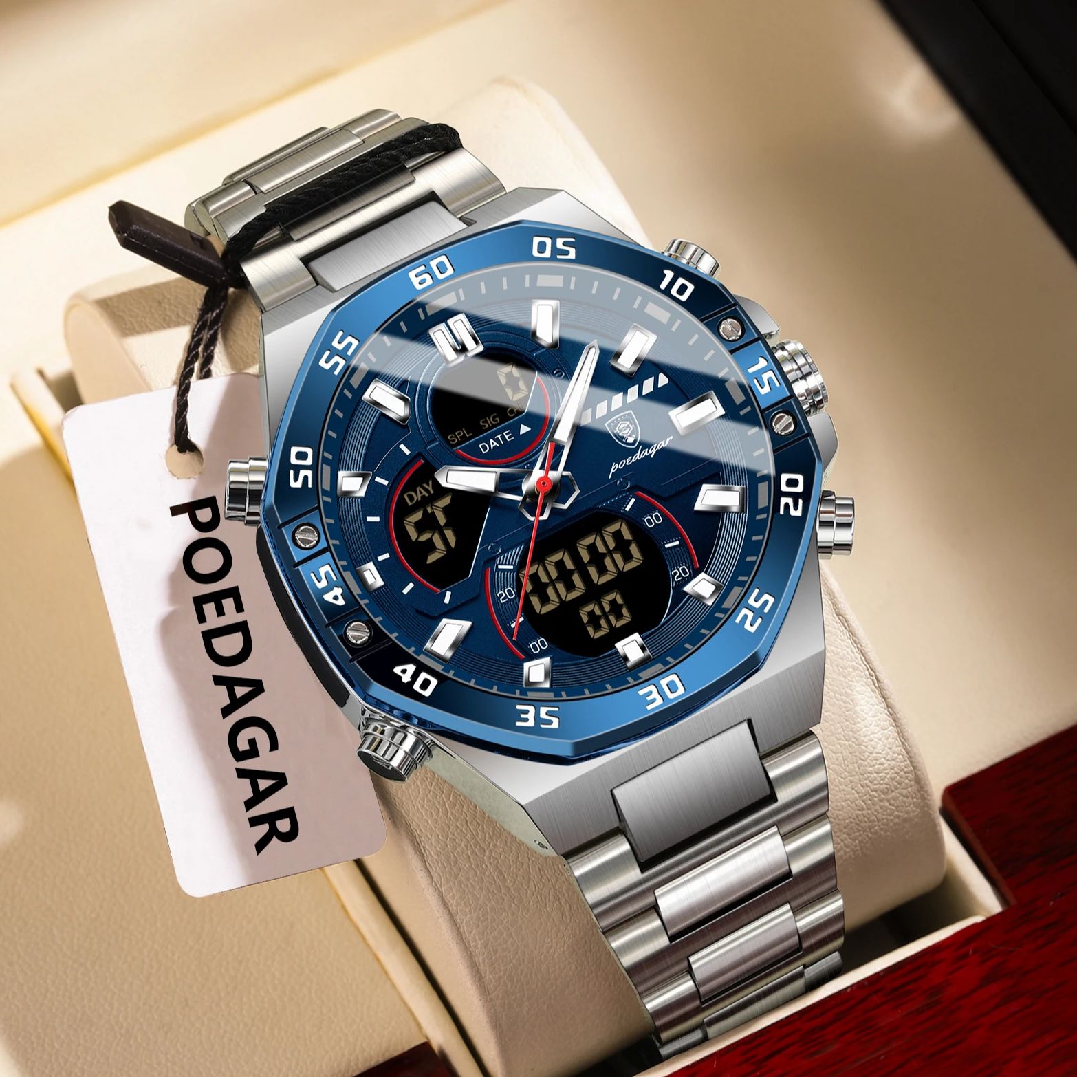 POEDAGAR Top Men Clock LED Lum - Minute Repeater Watch ulasan dan harga