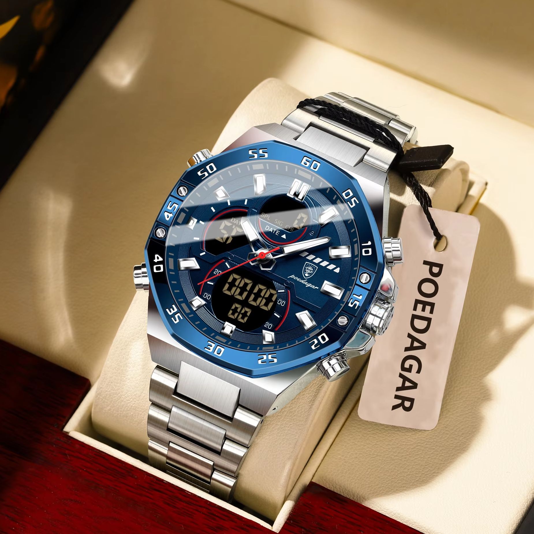 POEDAGAR Top Men Clock LED Lum - Minute Repeater Watch ulasan dan harga