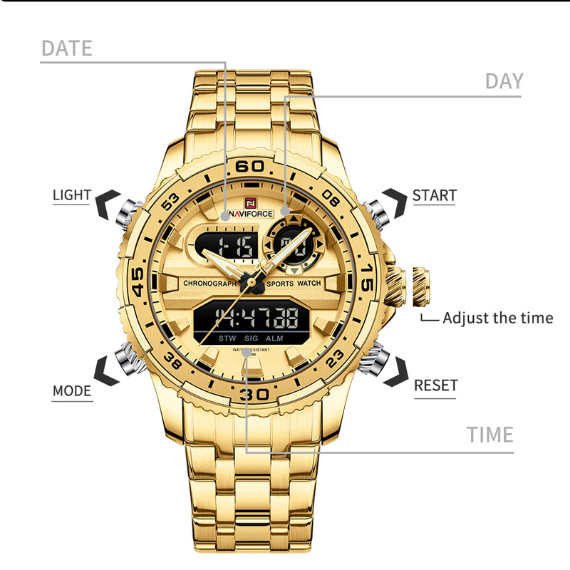 NAVIFORCE Man's Quartz Watches - Luxury Watch Trading ulasan dan harga