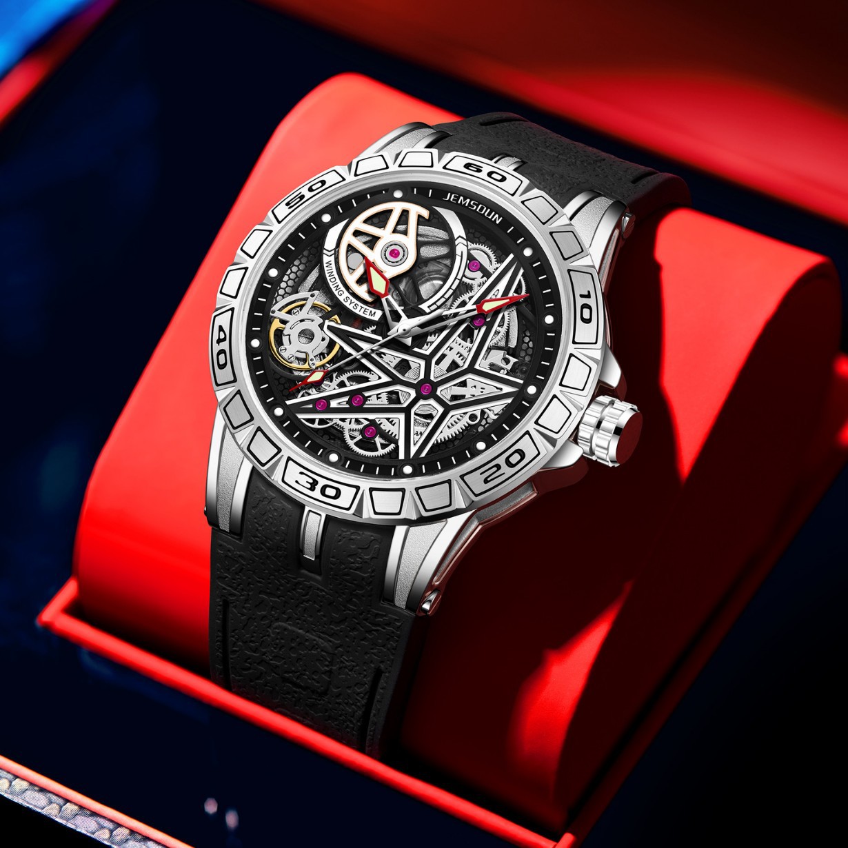 Creative 3D Quartz Watches Men - Luxury Watch Rubber Strap ulasan dan harga