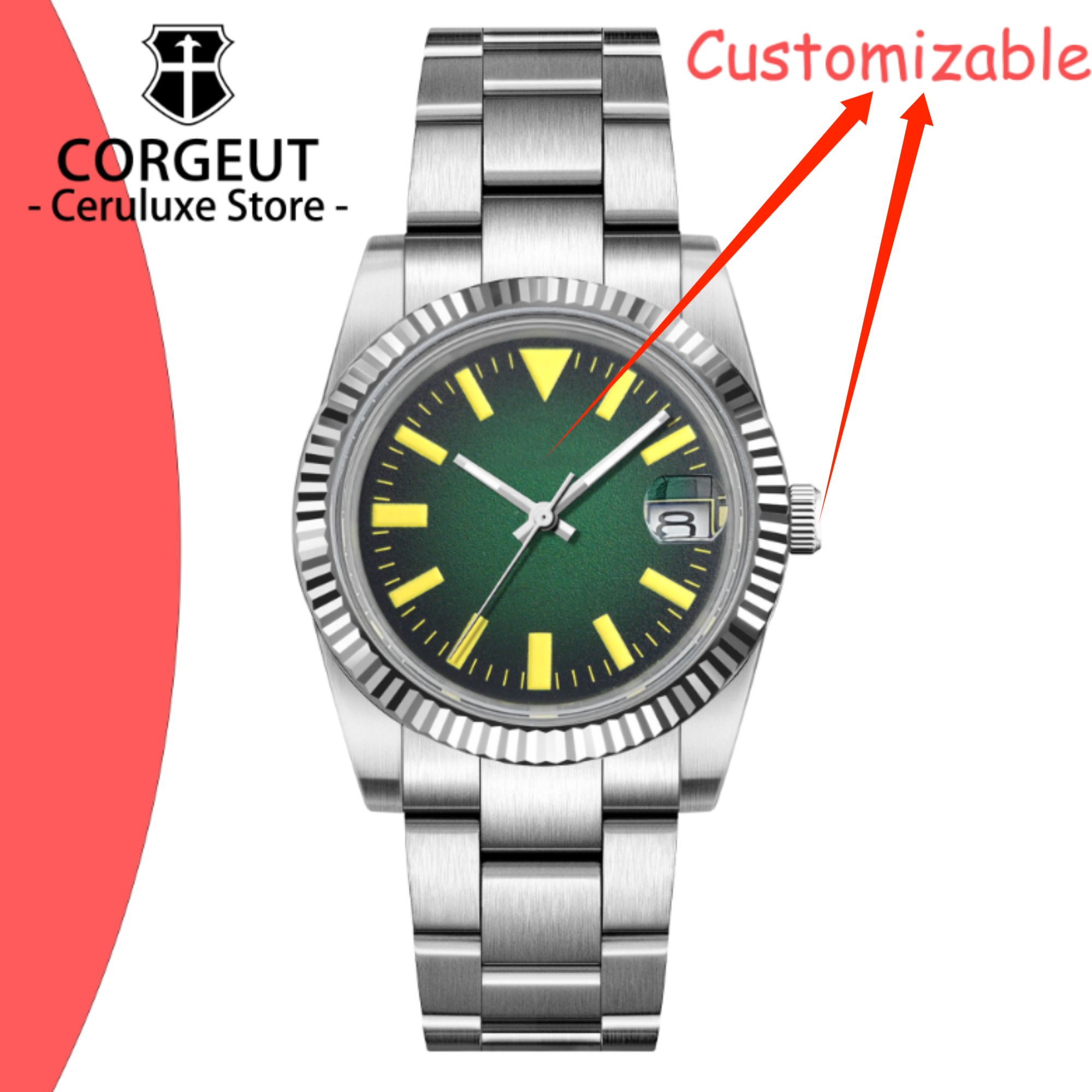 Custom Logo 36/39mm New NH35 A - Luxury Watch Logo ulasan dan harga