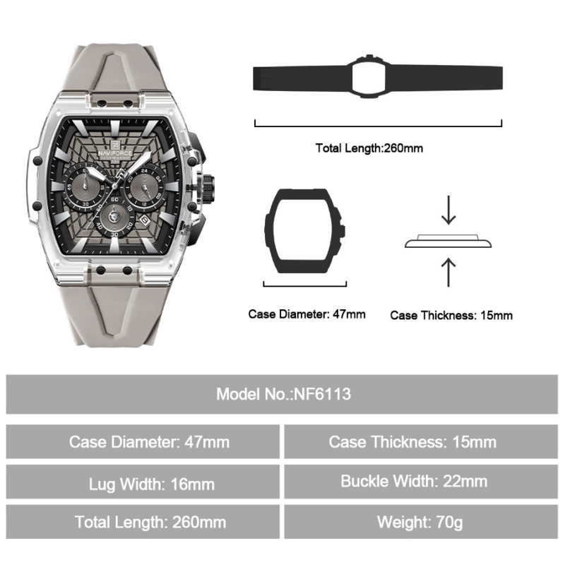 NF6113 NAVIFORCE Men's Multifu - Minute Repeater Watch ulasan dan harga