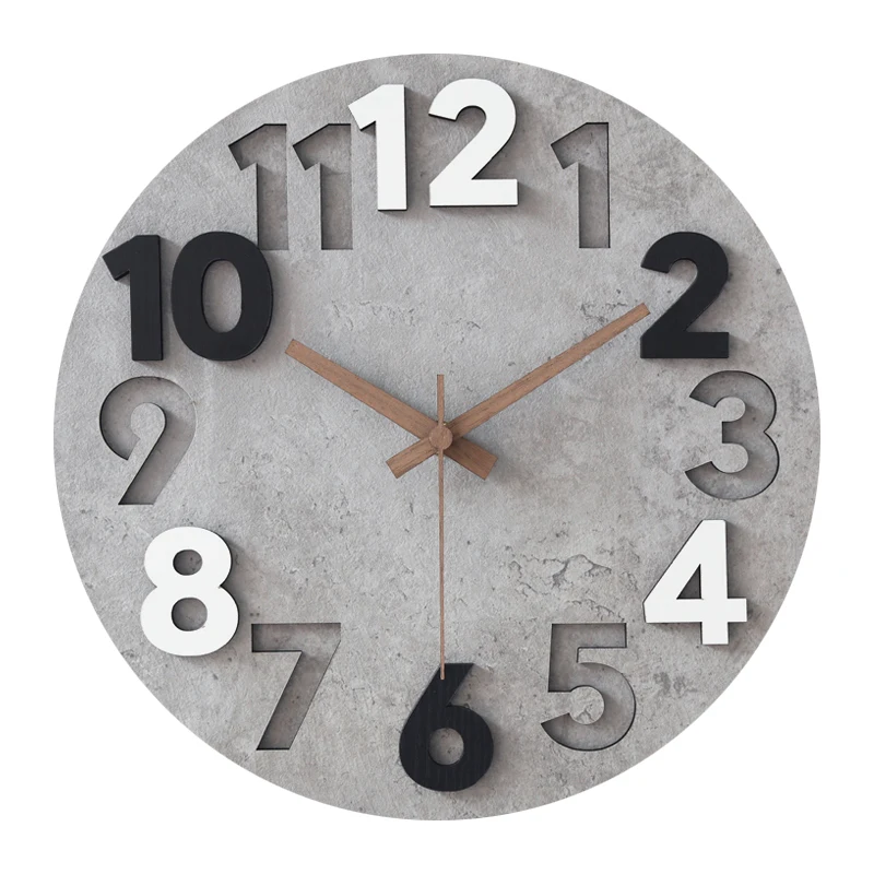 Modern 3d Wall Clock Wood Cloc - Luxury Watch Europe ulasan dan harga
