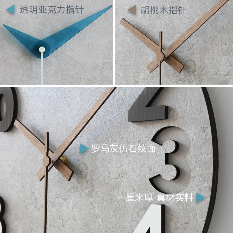 Modern 3d Wall Clock Wood Cloc - Luxury Watch Europe ulasan dan harga