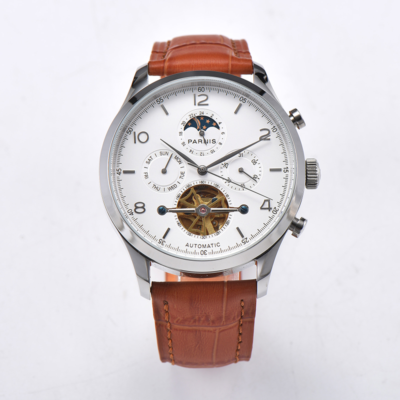 Parnis 43mm White Dial Automat - Minute Repeater Watch ulasan dan harga