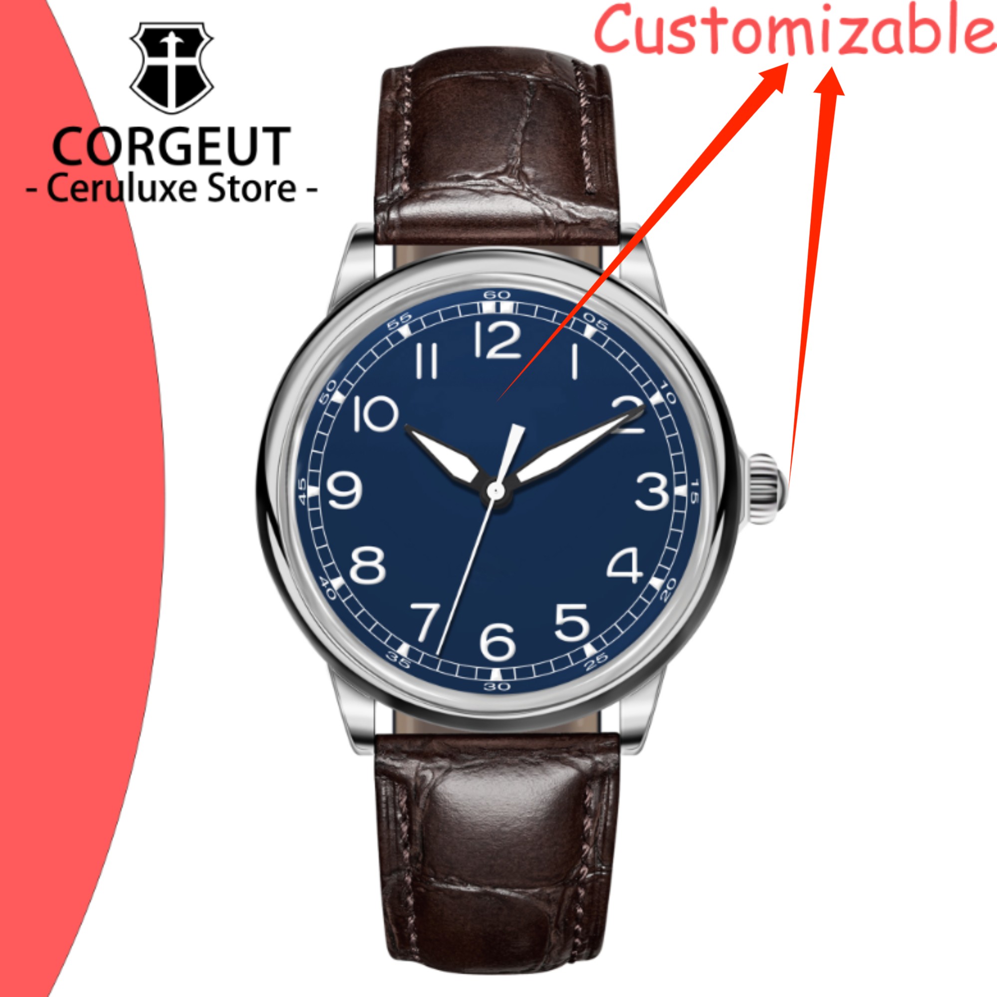 CUSTOM Logo 41mm MIYOTA8215 Au - Luxury Watch Logo ulasan dan harga