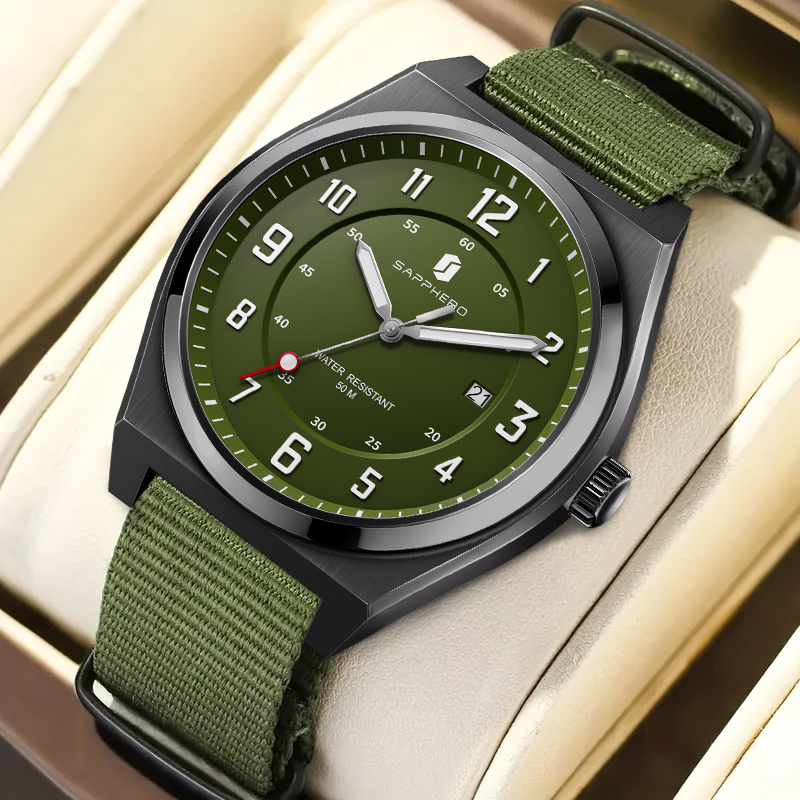 SAPPHERO Men's Sports Quartz W - Luxury Watch With Green Dial ulasan dan harga