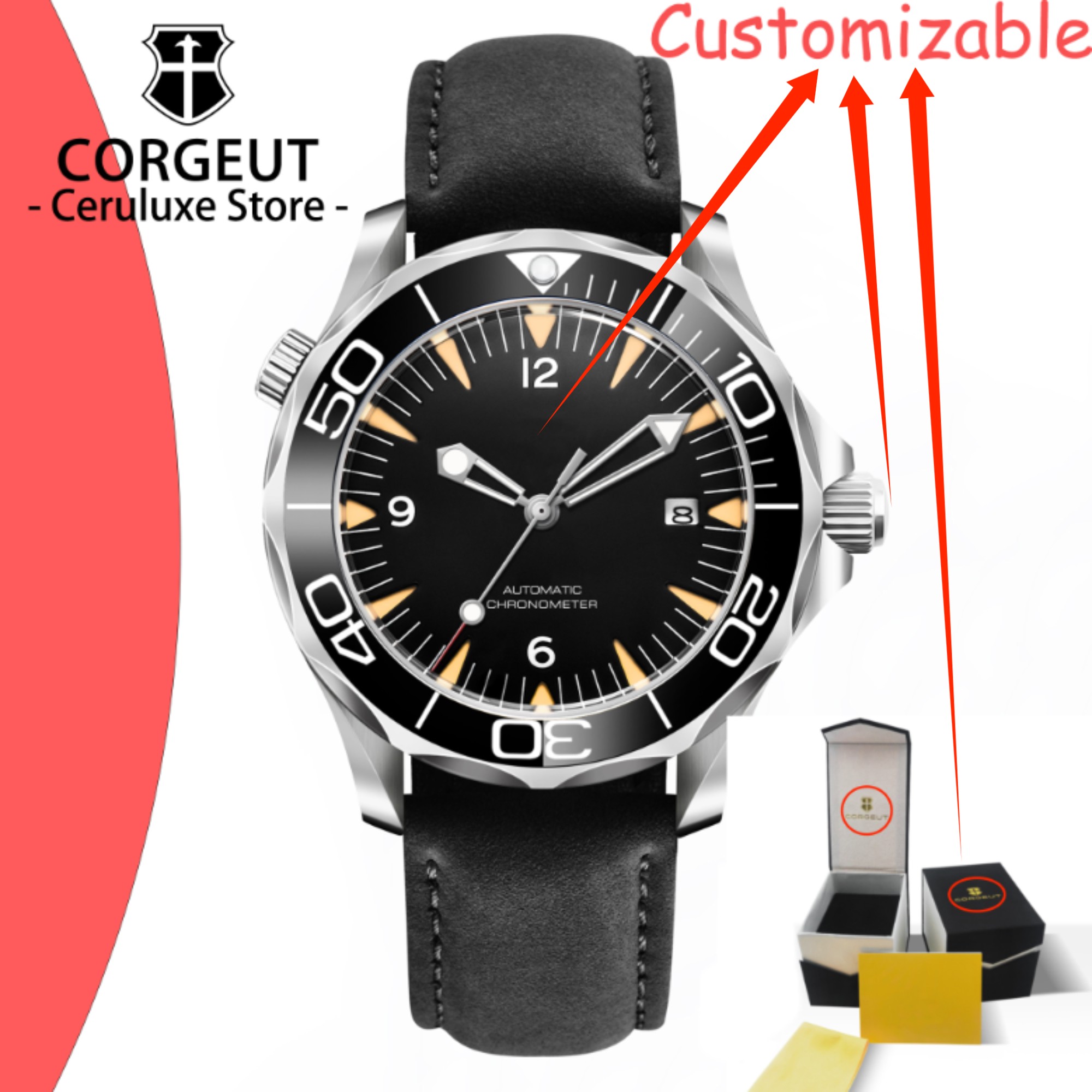 CUSTOM Logo Sapphire Glass Aut - Luxury Watch Logo ulasan dan harga